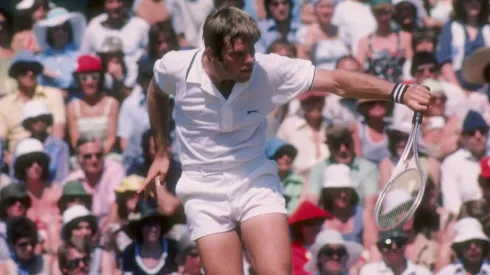 Roscoe Tanner in action on the court during 1979 Wimbledon.