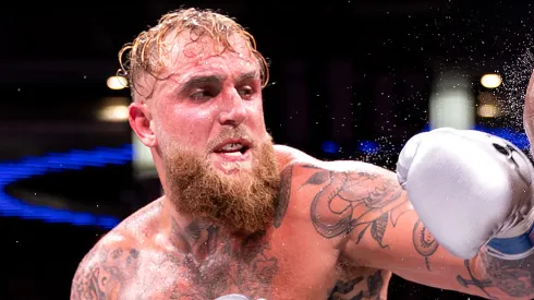 Jake Paul punches Mike Tyson during LIVE On Netflix: Jake Paul vs. Mike Tyson at AT&T Stadium on November 15, 2024 in Arlington, Texas.