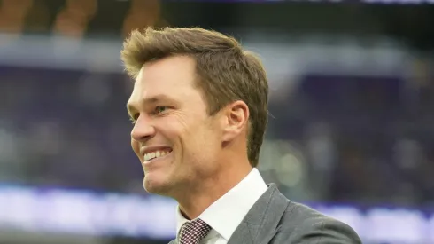Former NFL player Tom Brady looks on prior to a game between the Green Bay Packers and the Minnesota Vikings at U.S. Bank Stadium on December 29, 2024 in Minneapolis, Minnesota.