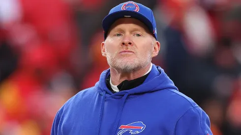 Head coach Sean McDermott of the Buffalo Bills looks on prior to playing the Kansas City Chiefs during the AFC Championship Game at GEHA Field at Arrowhead Stadium on January 26, 2025 in Kansas City, Missouri.