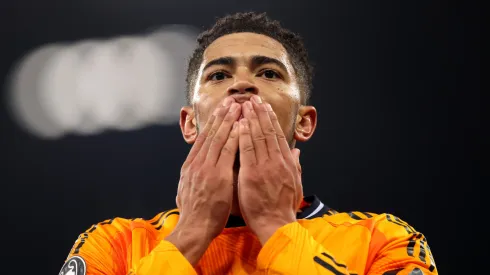 Real Madrid star Jude Bellingham celebrates scoring vs Manchester City