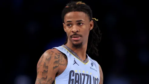 Ja Morant #12 of the Memphis Grizzlies in action against the Brooklyn Nets at Barclays Center on November 04, 2024.