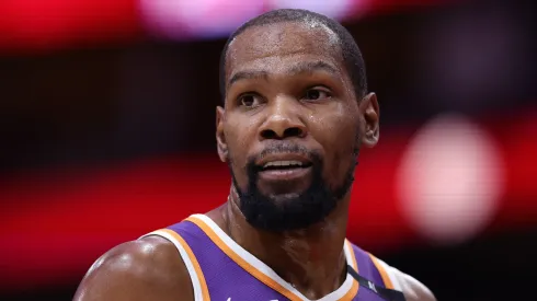 Kevin Durant #35 of the Phoenix Suns looks on against the Houston Rockets during the first half at Toyota Center.