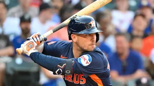Alex Bregman #2 of the Houston Astros bats during the first inning against the Seattle Mariners at T-Mobile Park on July 20, 2024 in Seattle, Washington.