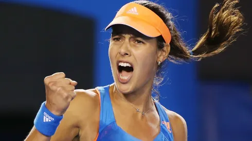 Ana Ivanovic celebrates during the 2014 Australian Open