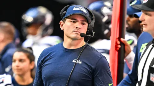 Seattle head coach Mike Macdonald reacts during the NFL, American Football Herren, USA game between the Seattle Seahawks and the Atlanta Falcons on October 20th, 2024 at Mercedes-Benz Stadium in Atlanta, GA.
