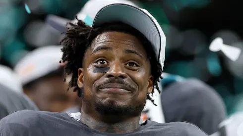 A.J. Brown #11 of the Philadelphia Eagles celebrates after beating the Kansas City Chiefs 40-22 to win Super Bowl LIX at Caesars Superdome on February 09, 2025 in New Orleans, Louisiana.