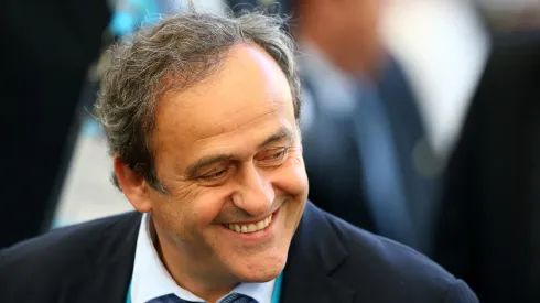 Michel Platini looks on prior to the 2014 FIFA World Cup Brazil Final match between Germany and Argentina.
