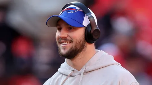 Josh Allen #17 of the Buffalo Bills warms up before the game against the Kansas City Chiefs at GEHA Field at Arrowhead Stadium on December 10, 2023 in Kansas City, Missouri.