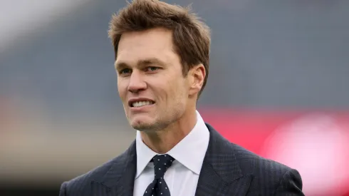 Former NFL player Tom Brady looks on prior to a game between the Chicago Bears and the Green Bay Packers at Soldier Field on November 17, 2024 in Chicago, Illinois.