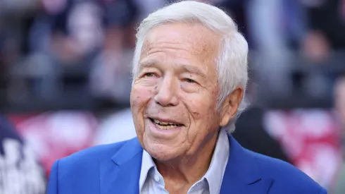 New England Patriots team owner, Robert Kraft walks the field prior to game against the Arizona Cardinals at State Farm Stadium on December 15, 2024.