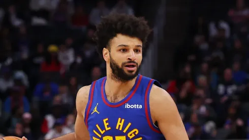 Jamal Murray #27 of the Denver Nuggets plays against the Detroit Pistons at Little Caesars Arena