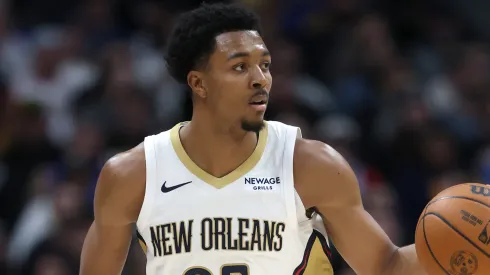 Trey Murphy III #25 of the New Orleans Pelicans plays the Denver Nuggets in the third quarter at Ball Arena on February 03, 2025 in Denver, Colorado.