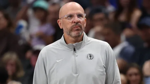 Head coach Jason Kidd of the Dallas Mavericks watches play during the first half against the Milwaukee Bucks at American Airlines Center on March 01, 2025 in Dallas, Texas.