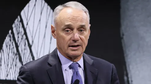 Rob Manfred, Commissioner, Major League Baseball speaks onstage during the Growing the Game panel, at the Fortune Global Forum on November 11, 2024 in New York City.