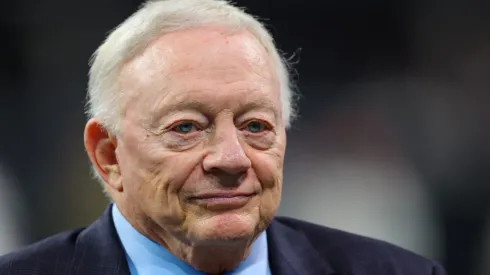 Jerry Jones, owner of the Dallas Cowboys, looks on prior to the game against the Atlanta Falcons at Mercedes-Benz Stadium on November 03, 2024 in Atlanta, Georgia.