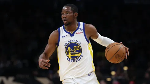 Jonathan Kuminga of the Golden State Warriors during a game against the Washington Wizards on February 27, 2024.