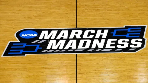 A view of the March Madness logo prior to the game between the Duke Blue Devils and the North Dakota State Bison during the first round of the 2019 NCAA Men's Basketball Tournament.