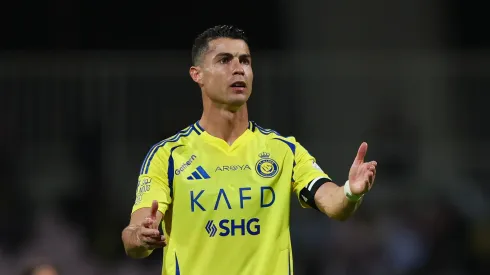 Cristiano Ronaldo of Al Nassr looks on during the Saudi Pro League match between Al Wehda v Al Nassr