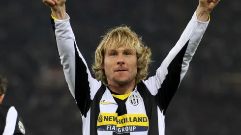 Pavel Nedved of Juventus celebrates during the Serie A match between Roma and Juventus at the Stadio Olimpico on March 21, 2009 in Rome, Italy.