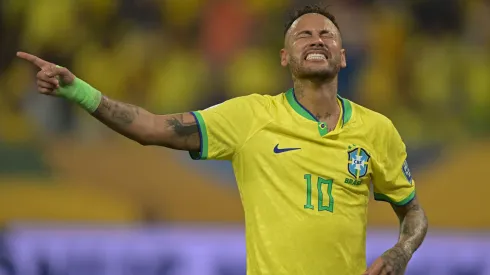 Neymar Jr. of Brazil reacts during a FIFA World Cup 2026 Qualifier match between Brazil and Venezuela