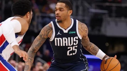 P.J. Washington #25 of the Dallas Mavericks plays against the Detroit Pistons at Little Caesars Arena on January 31, 2025 in Detroit, Michigan. 
