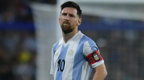 Lionel Messi of Argentina reacts during the South American FIFA World Cup 2026 Qualifier match between Argentina and Peru at Estadio Alberto J. Armando on November 19, 2024 in Buenos Aires, Argentina.