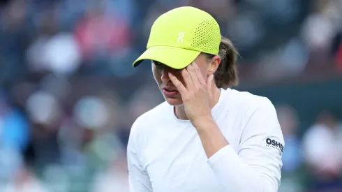 Iga Swiatek during her Indian Wells semifinals against Mirra Andreeva