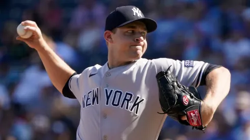 Michael King during this time with the New York Yankees pitches in the first inning against the Kansas City Royals at Kauffman Stadium on October 01, 2023 in Kansas City, Missouri.