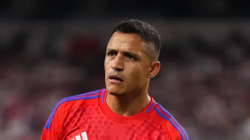 Alexis Sanchez of Chile reacts during the CONMEBOL Copa America 2024 Group A match between Peru and Chile