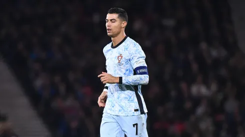 Cristiano Ronaldo of Portugal during gameplay at the UEFA Nations League 2024/25 League A Group A1 match between Scotland and Portugal at on October 15, 2024 in Glasgow, Scotland.