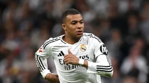 Kylian Mbappe of Real Madrid runs off the ball during the LaLiga match between Real Madrid CF and Valencia CF