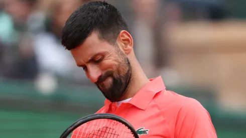 Novak Djokovic of Serbia reacts during his match against Alejandro Tabilo of Chile during the Men's Singles Second Round match on day four of the Rolex Monte-Carlo Masters.
