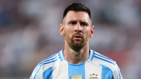 Lionel Messi of Argentina reacts during a match