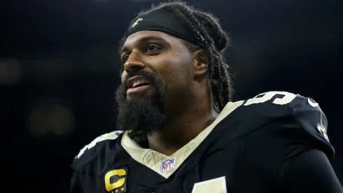 Cameron Jordan #94 of the New Orleans Saints looks on after playing the Carolina Panthers at Caesars Superdome on September 08, 2024 in New Orleans, Louisiana.