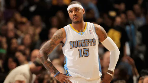 Carmelo Anthony playing for the Denver Nuggets.