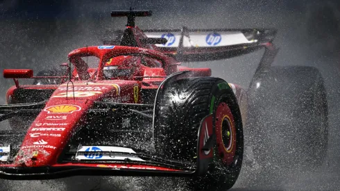 Charles Leclerc of Monaco driving the (16) Ferrari SF-24 runs through a puddle on track during the F1 Grand Prix of Canada at Circuit Gilles Villeneuve on June 09, 2024.