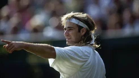 Andre Agassi of the USA during the Wimbledon Lawn Tennis Championships held on June 29, 1991.