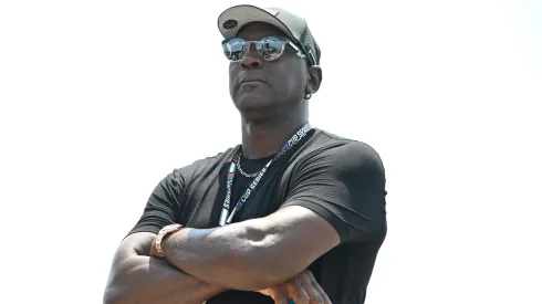 Michael Jordan, NBA Hall of Famer and co-owner of 23XI Racing looks on during qualifying for the NASCAR Cup Series Ally 400 at Nashville Superspeedway on June 24, 2023 in Lebanon, Tennessee.