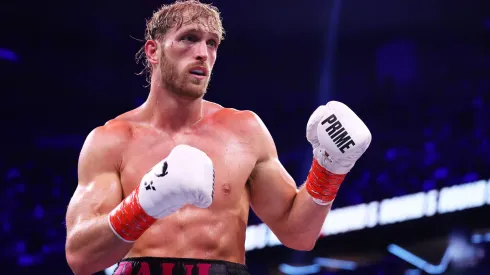 Logan Paul looks on during the Misfits Heavyweight fight between Logan Paul and Dillon Danis at AO Arena on October 14, 2023.