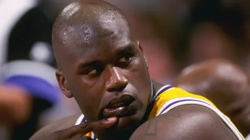 11 Apr 1997: A portrait of Shaquille O"neal of the Los Angeles Lakers during their 114-98 win over the Phoenix Suns.