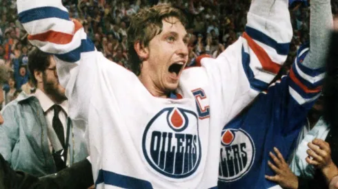 Wayne Gretzky of the Edmonton Oilers after winning his first Stanley Cup by defeating the New York Islanders 4-1 in the series in 1984.