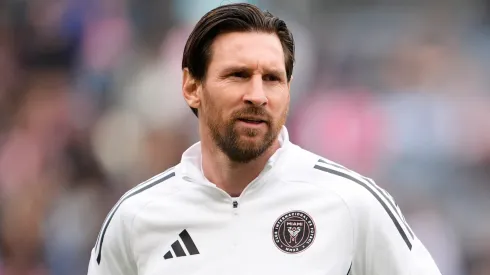 Lionel Messi #10 of Inter Miami CF warms up prior to the MLS match between Chicago Fire FC and Inter Miami CF.