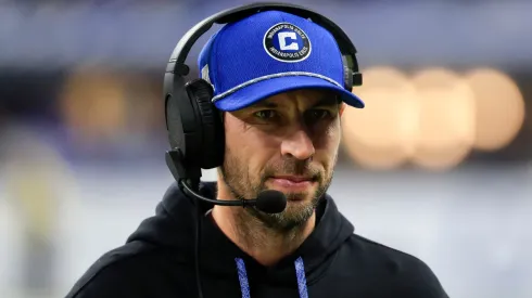 Head coach Shane Steichen of the Indianapolis Colts looks on in the second quarter against the Jacksonville Jaguars at Lucas Oil Stadium on January 05, 2025.