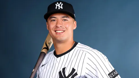 Anthony Volpe #11 of the New York Yankees poses for a portrait during the New York Yankees Photo Day at George M. Steinbrenner Field on February 18, 2025.