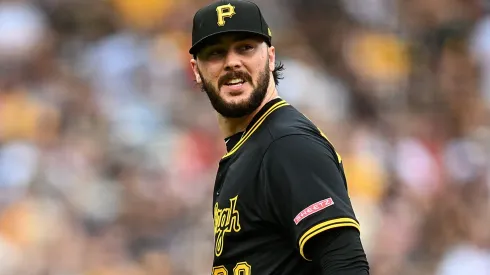 Paul Skenes #30 of the Pittsburgh Pirates walks to the dugout after the seventh inning against the Cleveland Guardians at PNC Park on April 19, 2025 in Pittsburgh, Pennsylvania.