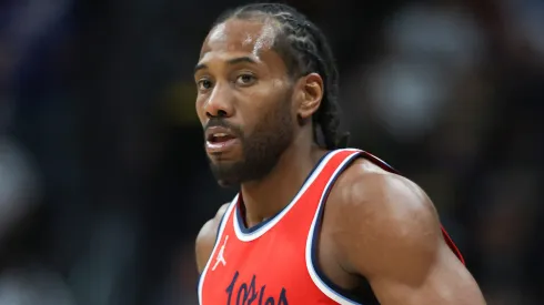 Kawhi Leonard #2 of the Los Angeles Clippers looks on during the second quarter against the Denver Nuggets in Game Two of the Western Conference First Round NBA Playoffs at Ball Arena on April 21, 2025 in Denver, Colorado.