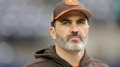 Head coach Kevin Stefanski of the Cleveland Browns looks on prior to the AFC Wild Card Playoffs against the Houston Texans at NRG Stadium on January 13, 2024.