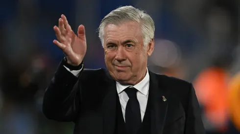 Carlo Ancelotti, Head Coach of Real Madrid, gestures during the LaLiga match between Getafe CF and Real Madrid CF at Coliseum Alfonso Perez on April 23, 2025 in Getafe, Spain.