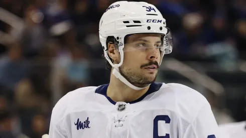 Auston Matthews #34 of the Toronto Maple Leafs in action.